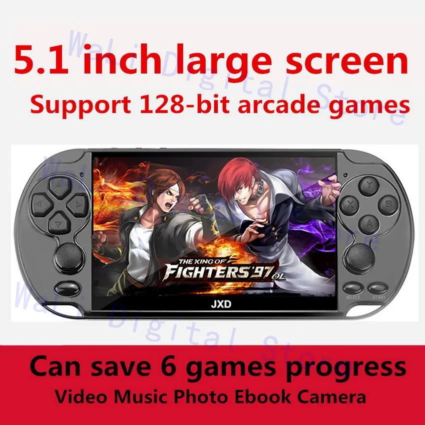 Новая JXD 5,1 дюймовая игровая консоль 48 ГБ, встроенный в 9450 игр для aracde neogeo/cps/gba/gbc/GB/snes/nes/smd mp3mp4 плеера DV/DC