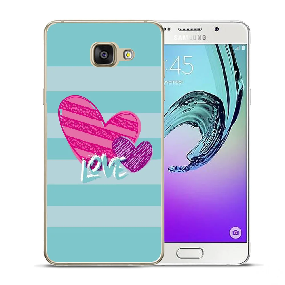 Мягкий силиконовый чехол в полоску с принтом сердца для Samsung Galaxy A3 A5 A7 2015 2016 2017 A520 A8
