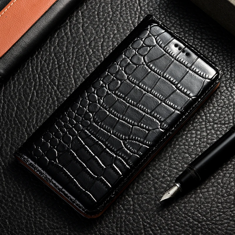Black Роскошный чехол-книжка из натуральной крокодиловой кожи Для Doogee Mix Lite 2 BL5000 BL7000 BL12000 Pro Y6 T6 Shoot 1 2 чехол для сотового телефона - Цвет: Black