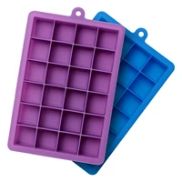 2pcs silicone ice tray cube with lid 15 and 24 cubes ice cream cake mold maker easy to release kitchen accessories tools