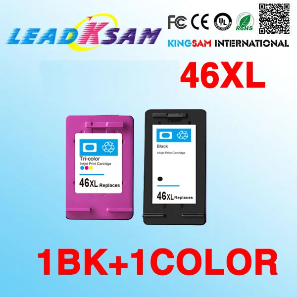 2x Совместимость с высокой емкостью для hp46 46xl чернильный картридж на замену за 46