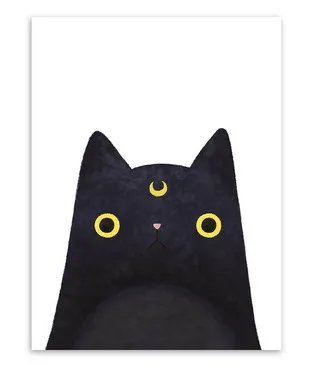 Оригинальный акварельный Милый Постер с японским котом и домашними животными