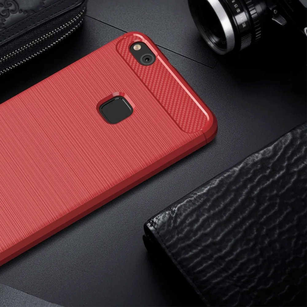 Для Huawei P10 Lite / матовый углеродное волокно текстура противоударный ТПУ защитный