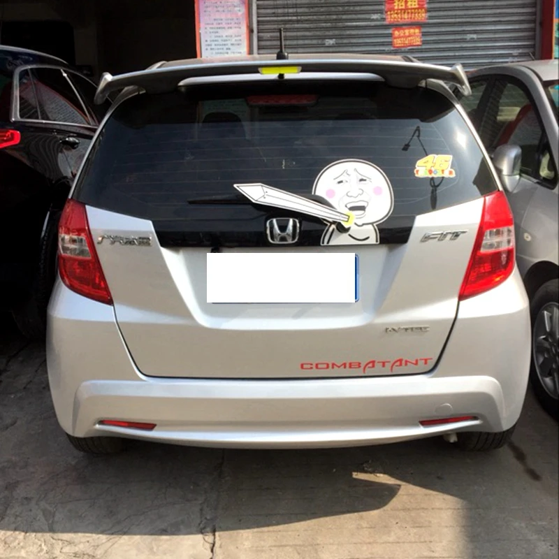 Для Honda Jazz Fit спойлер 2008 2013 Высокое качество абс материал заднее крыло автомобиля