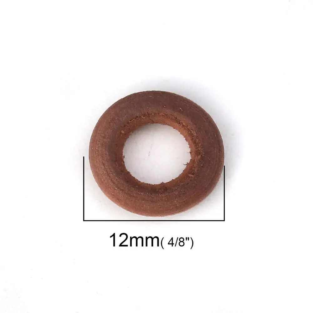 DoreenBeads, деревянные бусины, круглые кольца, кофейно-коричневые, красные, сделай сам, около 10-12 мм(4/") Диаметр, отверстие: Приблизительно 5,6-6,3 мм, 30 шт - Цвет: 2