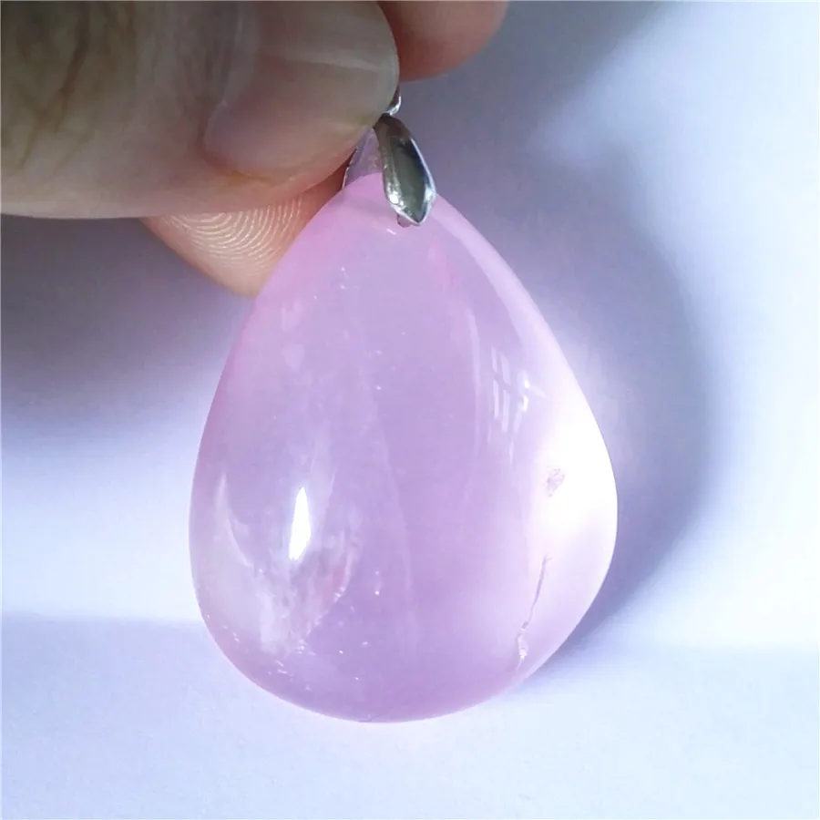 Genuine Natural Rose Pink Quartz Crystal Pendant For Women Necklaces Suspension Water Drop Stone | Украшения и аксессуары