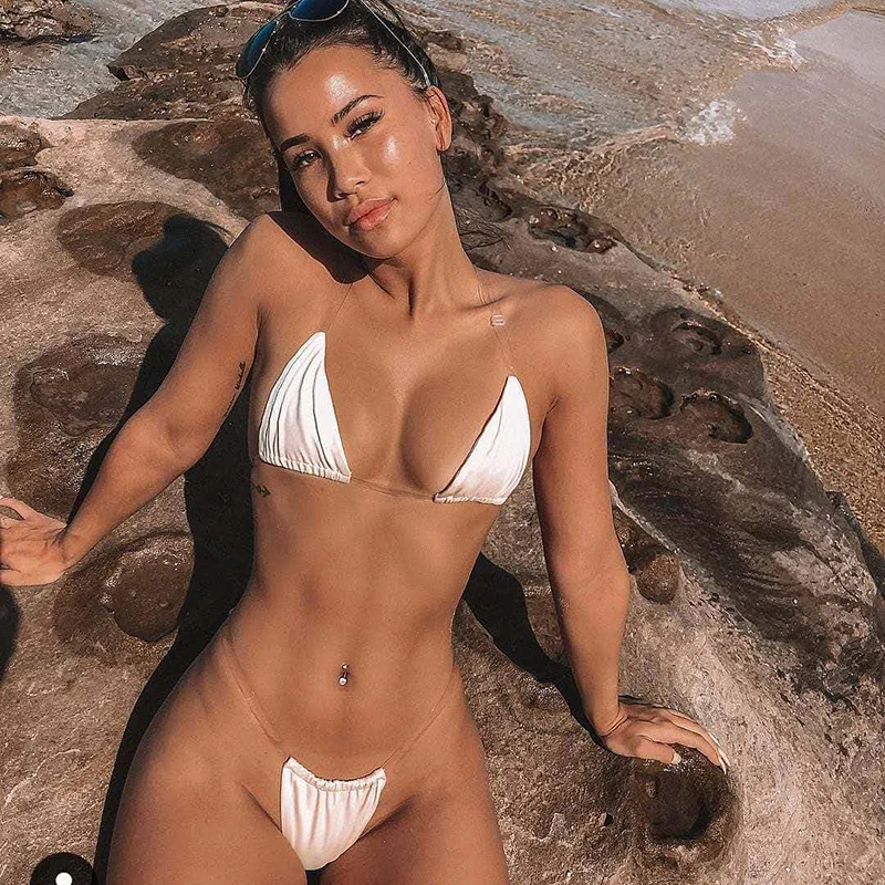 Сексуальный микро бикини мини стринги купальник Maillot Femme прозрачный Бразильский