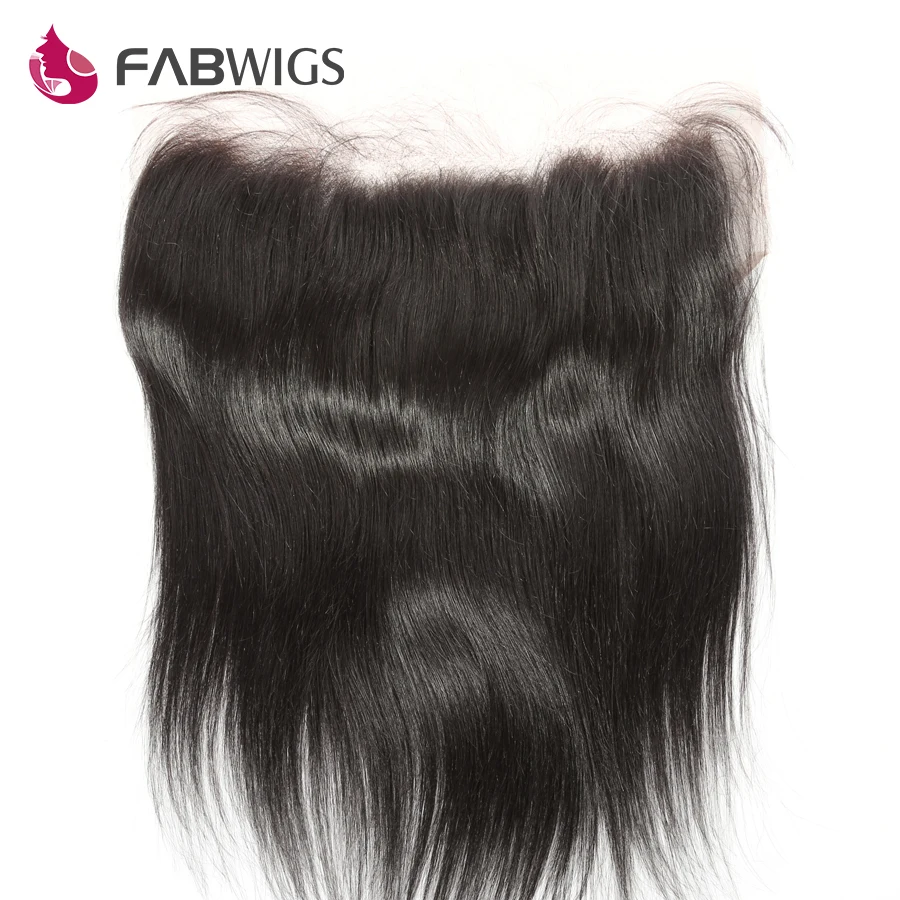 

Fabwigs Peruvian Silky Straight 13x6 Lace Frontal Pre Plucked Lace Frontal Closure Bleached Knots with Baby Hair 10-20" Remy