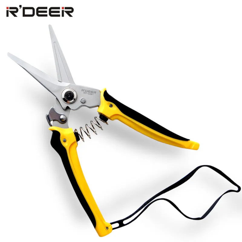 

RDEER Garden Scissors Pruning Straight Head 8''/200mm Stainless Steel Cutting Sharp Durable Professional Hand Tools
