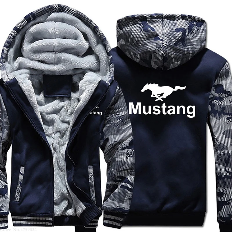 Мужская Флисовая Толстовка Mustang с капюшоном и длинным рукавом зимняя теплая
