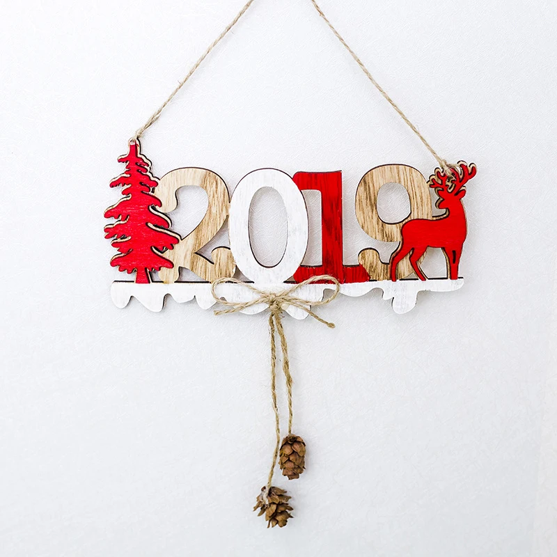 2019 Рождественский Новый год дверь украшения висит кулон рождественские