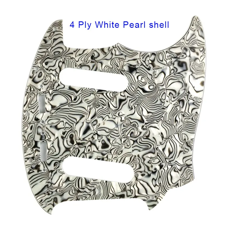 white pearl shell Pleroo Гитары части Палочки гвардии, украшенное мозаикой из драгоценных камней, 12 Шурупы Для fender Американский Мустанг Гитары Палочки гвардии лучшее качество Гитары ra защитная пластина - Цвет: white pearl shell