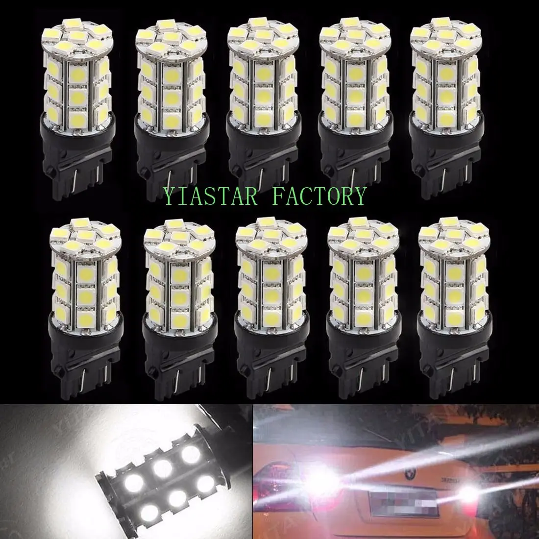 Yiastar 10 шт. 3156 автомобильный светильник источник 27 SMD 5050 чипы P27/7 Вт led высокой