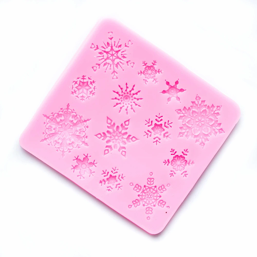 Силиконовая форма в виде снежинки коврик для украшения торта печенья выпечки