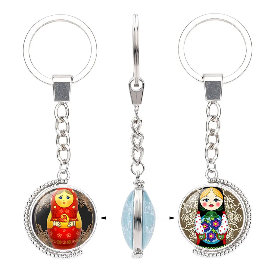 NingXiang новый серебряный цвет Милая традиционная русская кукла ключевая цепочка