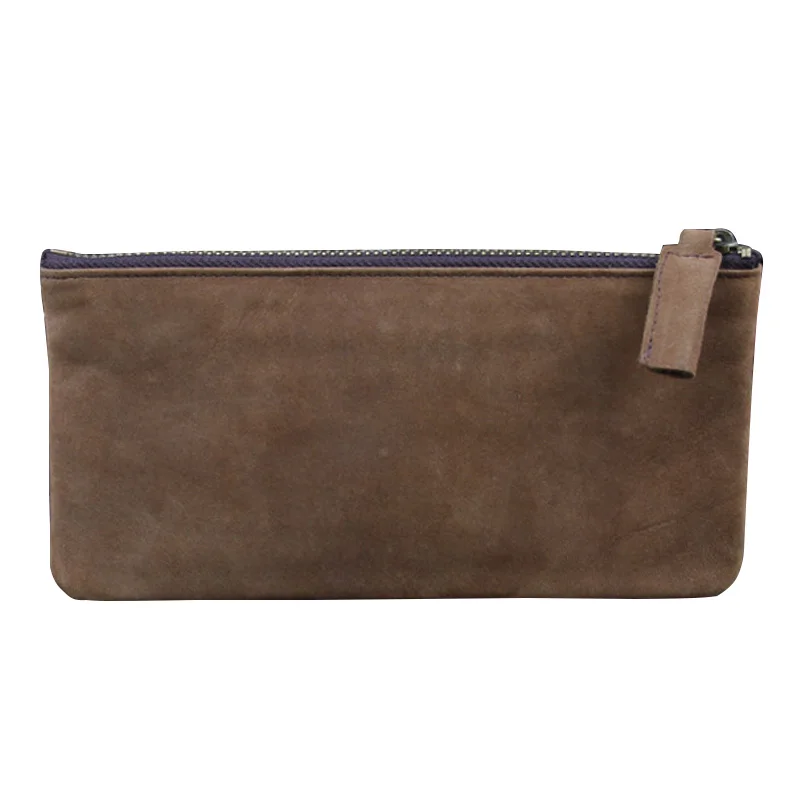 Однотонный винтажный кошелек из натуральной кожи с гарантией Mubuck мужские Клатчи