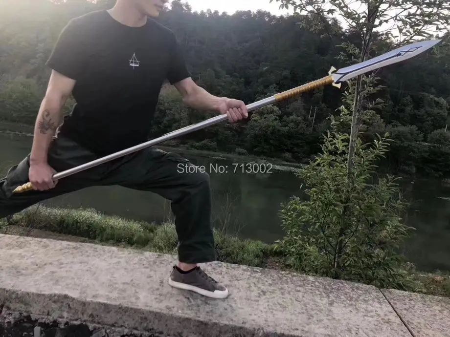Ручная работа китайский Wushu Broadsword острый Щука сложенный 57-60HRC стальной меч сплав