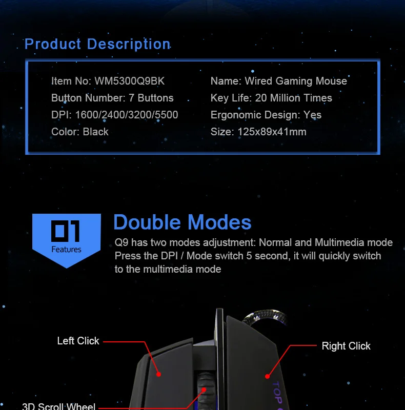 Игровая мышь iMice, Проводная компьютерная мышь, геймер, USB мышь для ПК, ноутбука, оптическая, 7 кнопок, светодиодный, Mause, 5500 dpi, эргономичная игровая мышь