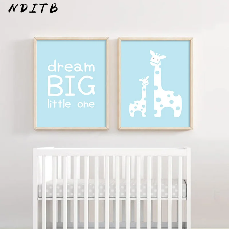 NDITB Dream большая мультяшная постер с жирафом детская настенная картина на холсте