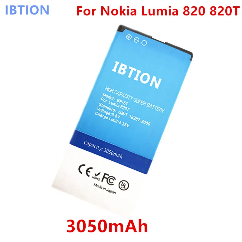 3050 мАч BP-5T BP5T литий-ионный аккумулятор для телефона Nokia Lumia 820 стрелка RM-878 825 820T 2 |