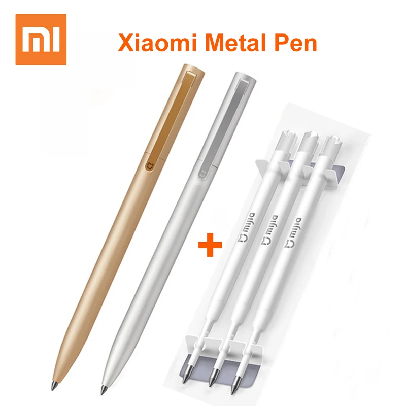 

100% Original Xiaomi Mijia Metal Sign Pens MI Pens 0.5mm Signing Pens PREMEC Smooth Switzerland Refill MiKuni Japan black Ink