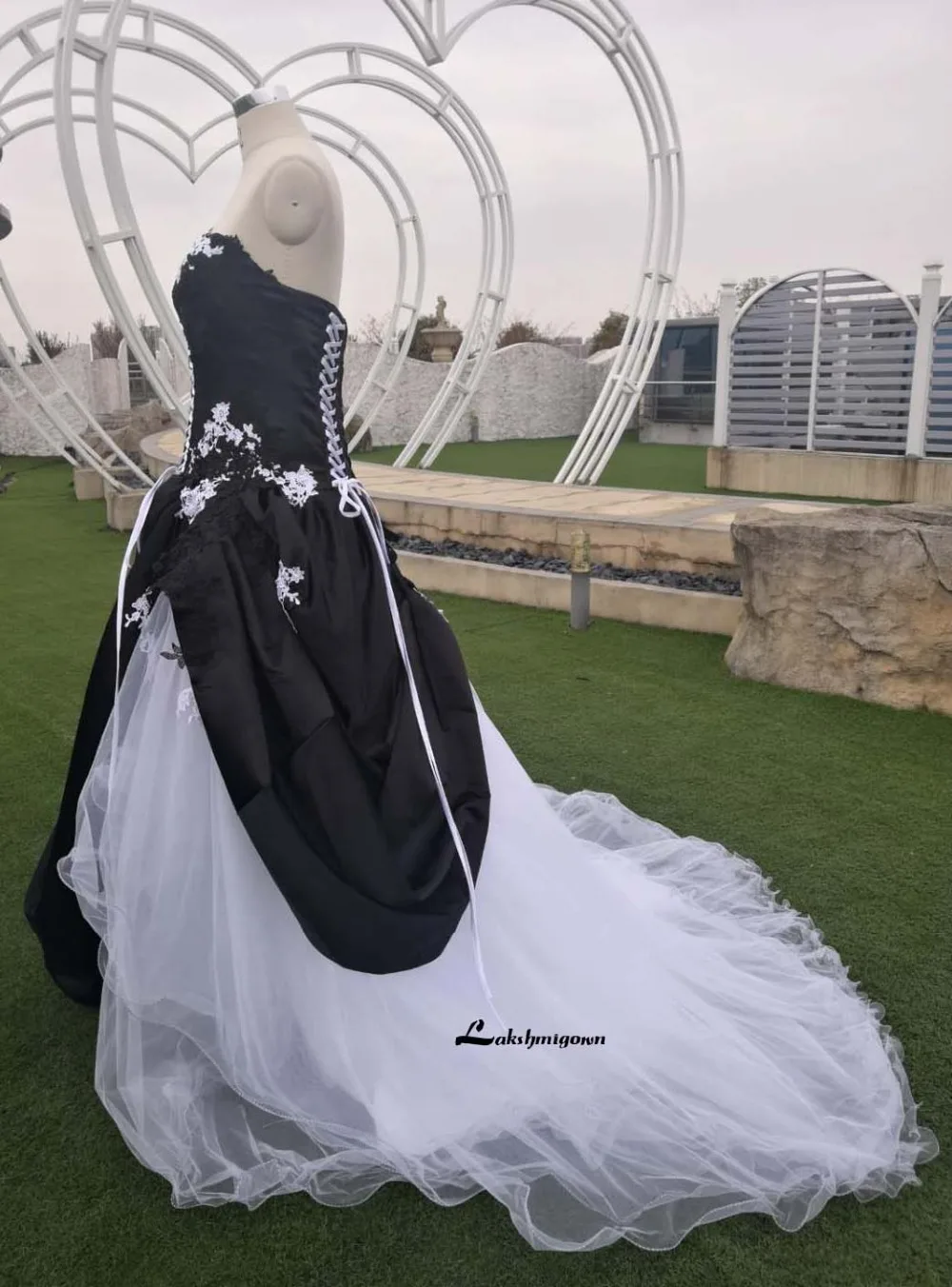 Винтажное свадебное платье белое черное фатиновое для невесты robe de mariee | Свадьбы