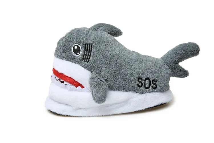 2017 хорошее качество акулы домашние тапочки Для женщин мужчин хлопковые теплые