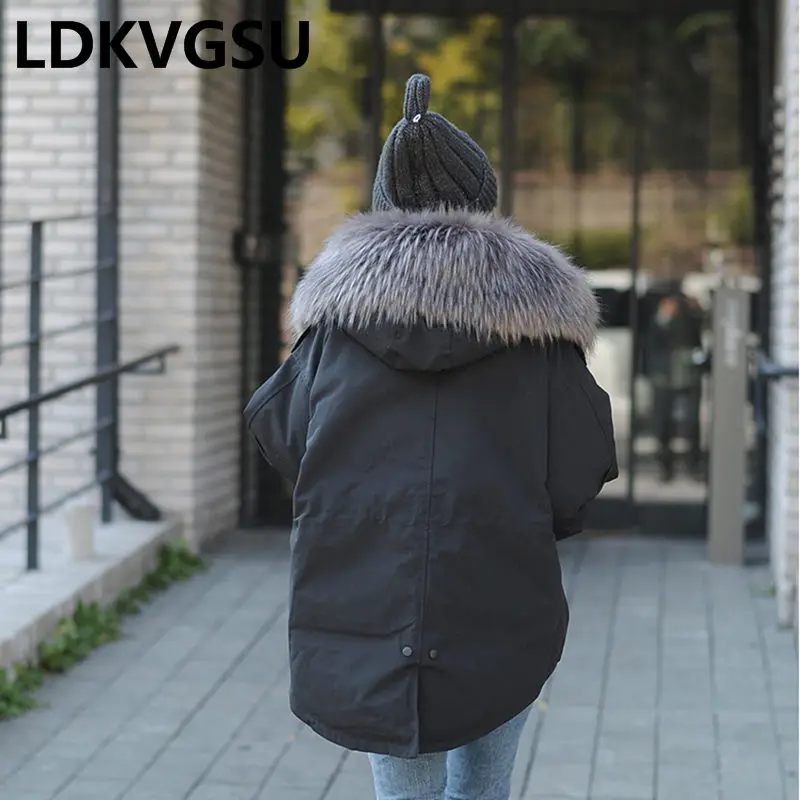 

Women Winter Parkas 2018 New Big Fur Collar Hooded Winter Short Section Casual Warm Outwear Coats Padded Coat Jacket Is1271