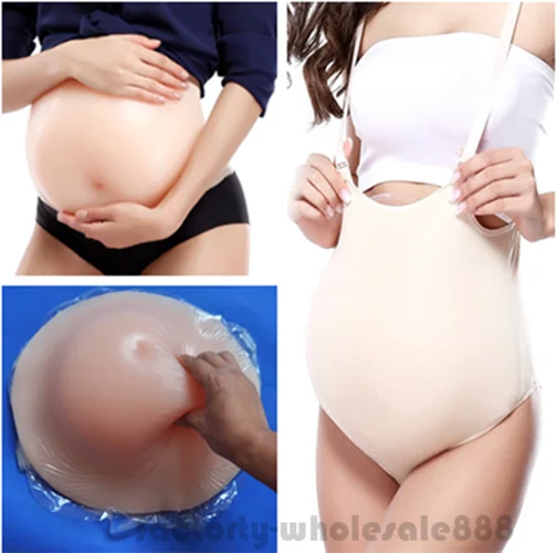 Silicone Fake Pregnant Belly Jelly Belly & Bag Artificial Baby Bump Belly Test