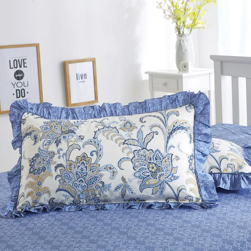 

Home Textile Pure Cotton Bedding Set 4 Pcs Duvet Cover Set Pillowcase Pleated Bed Sheet Princess Bed Linen Queen King Wedding