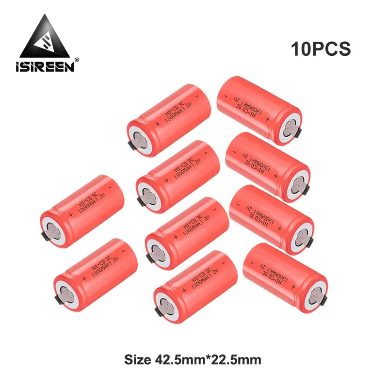 10PCS DIY 3,6 V 4,8 V 6V 7,2 V 9,6 V 10,8 V 1300 V аккумуляторные батареи 1,2 mAh Subc Ni CD V перезаряжаемые SC Ni-CD батареи аккумулятор электрический - Цвет: 10PCS