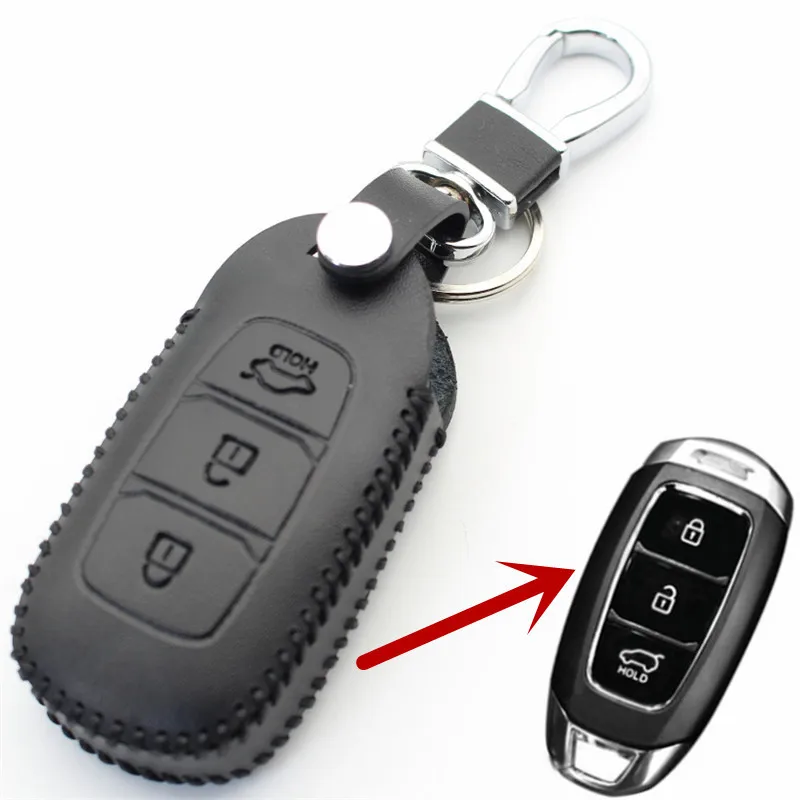 Чехол для ключей FLYBETTER из натуральной кожи для hyundai I40/I30/IX25/IX35/Tucson/Verna/Solaris/Elantra/Accent/I45/New Santafe L2221 - Название цвета: 11