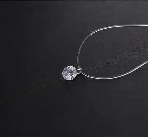 Новинка 2018 модное ожерелье с потрясающим невидимым кристаллом прозрачная леска