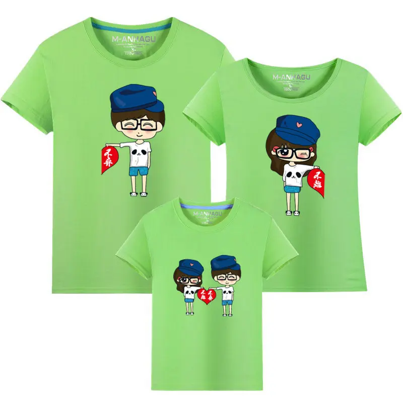 MANHAGU 1 pieces Family Look New Summer clothing Mother Daughter Dress Matching Outfits Cotton Father Son T-shirt | Мать и ребенок