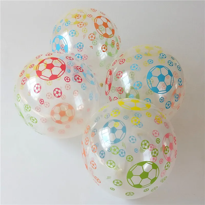 

30pcs/lot Transparent Soccer balloons 12 inch 2.8g thicken Latex balloon kids toys party decoration High-quality