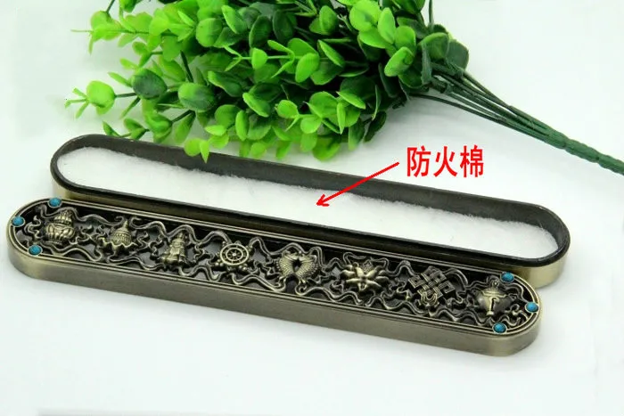 

Creative Copper Alloy Lucky Incense Burner Long Type Metal Censer Home Decoration