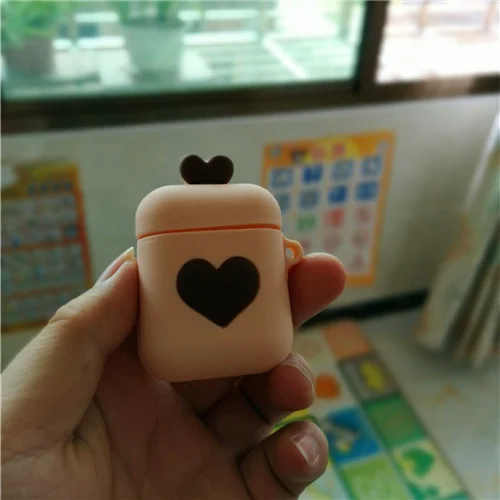 Brown Love 3D мультяшный милый мягкий силиконовый чехол для Apple Airpods чехол для гарнитура для Airpods Box Air Pods чехол Аксессуары для наушников - Цвет: Brown Love