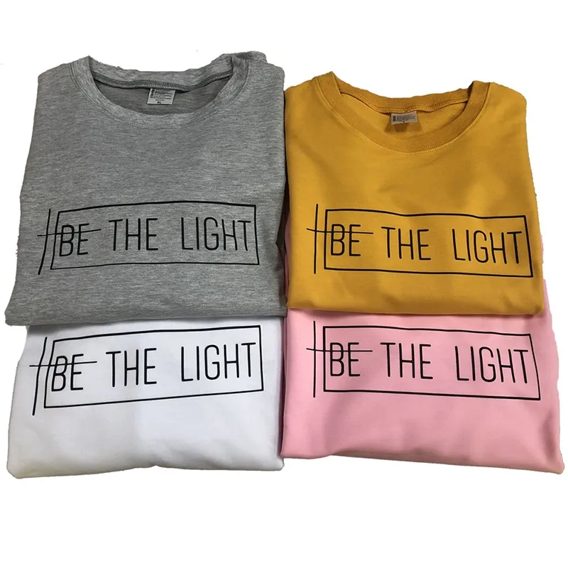 BE THE LIGHT осень-зима с буквенным принтом уличная волна новая Толстовка Топ Дамский