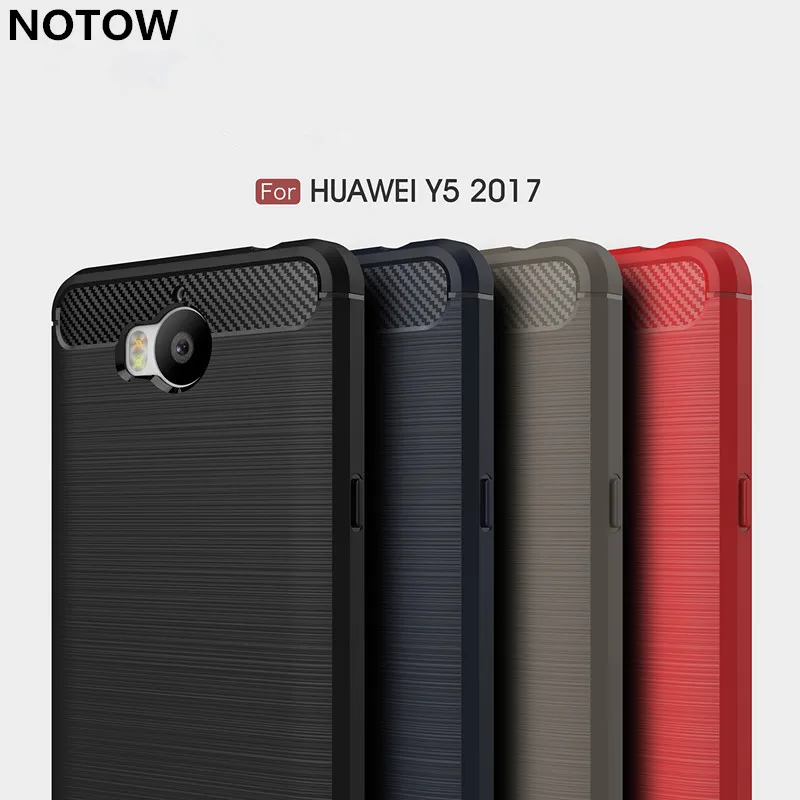 2017 NEW Silicone Environment Carbon Fiber Soft TPU Anti-Skid Cover Case For Huawei Y5 mobile phone shell |