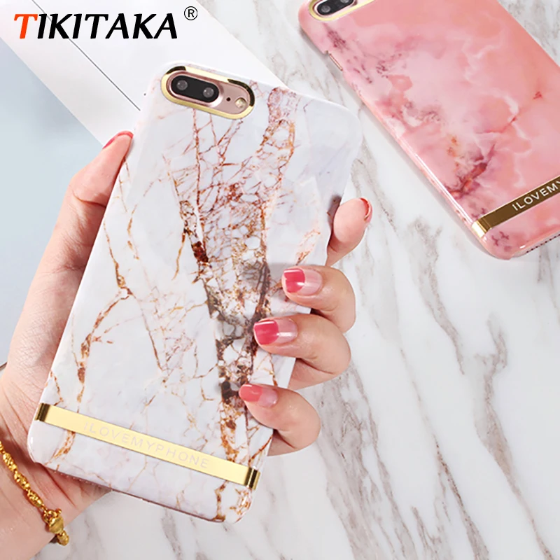 Чехол для телефона с принтом из розового золота и мрамора для iphone XS Max XR, Твердый чехол из поликарбоната для iphone X, 6, 6 s, 7, 8 Plus, чехол