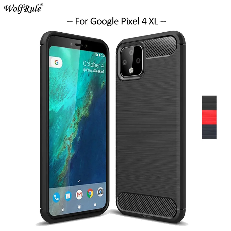 

Чехол для телефона из углеродного волокна для Google Pixel 4 XL, чехол из мягкого ТПУ, задняя крышка для Google Pixel 4 XL, защитные чехлы-бампер для телефон...