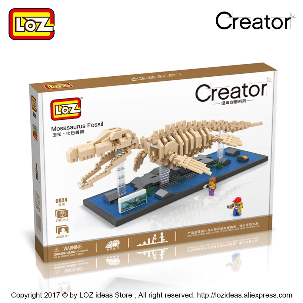 LOZ алмазные блоки мосазавр динозавр игрушки &quotископаемые&quot Юрский период