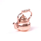 Классические игрушки 112 кукольный домик Миниатюрный медный чайникчайник ролевые игры мебель Игрушки для миниатюрной кухни аксессуары