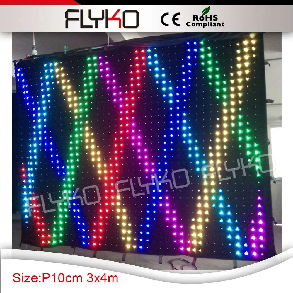 RGB 3 в 1 цветной видео программируемый тканевый занавес мягкий портативный DJ DMX