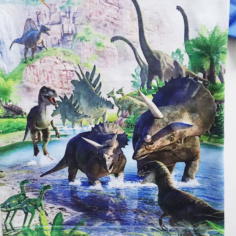 Футболка для мальчиков мультяшная одежда парка Юрского периода Детская футболка