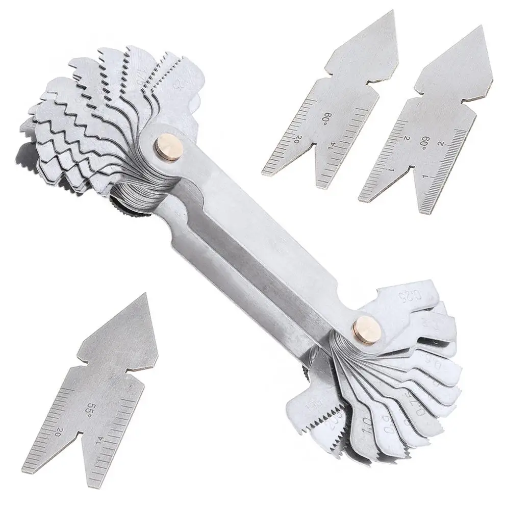 

4pcs/set Screw Thread Pitch Cutting Gauge Tool Set Centre Gage with 55 & 60 Inch & Metric