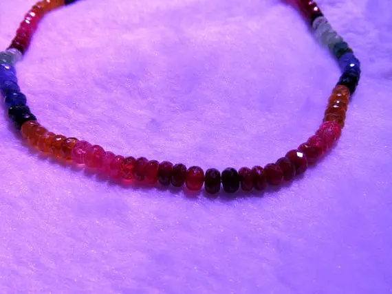 

high quality 3-6mm 14inch genuine sapphire ruby gemtone Multi rondelles abacus faceted jewelry bead