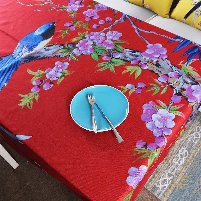 Новый китайский стиль классические цветы птицы 851 Льняная Скатерть свадебный