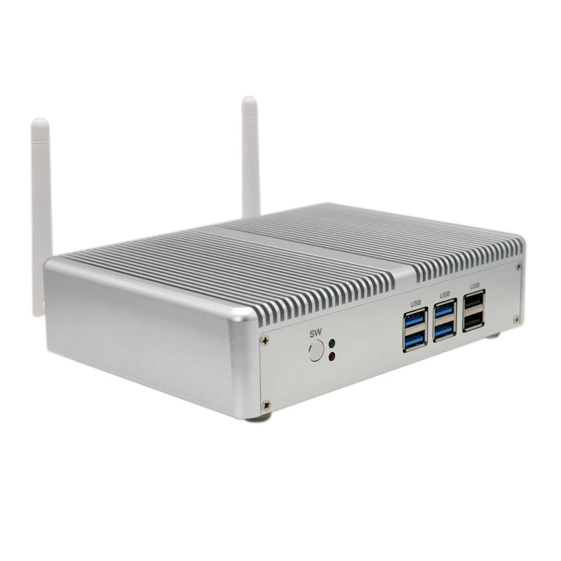 Новейший безвентиляторный мини-ПК Intel Core i3 i5 i7 Windows 10 Pro Barebone компьютер DDR3 2,4 GHz 4K HTPC WiFi HDMI VGA tv box
