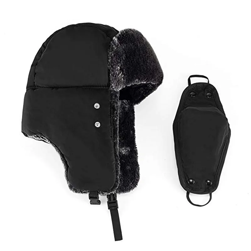 Зимние женские шапки-бомберы мужские меховые теплые утепленные Балаклавы зимние